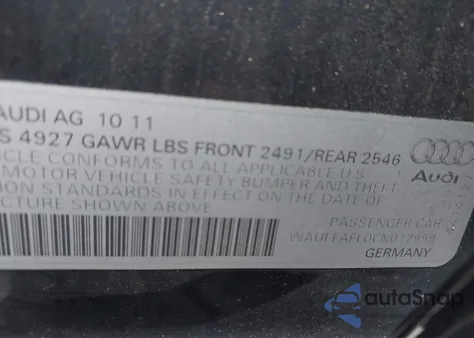 2012 Audi A4 2.0T Premium from USA, damaged, VIN WAUFFAFL0CN012959